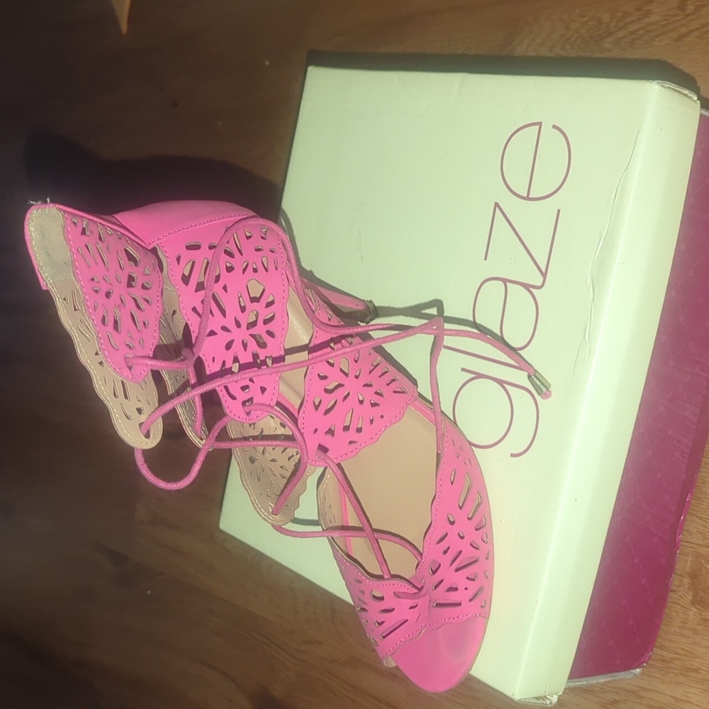 Pink Gladiator Tie Up Sandal Size 7.5